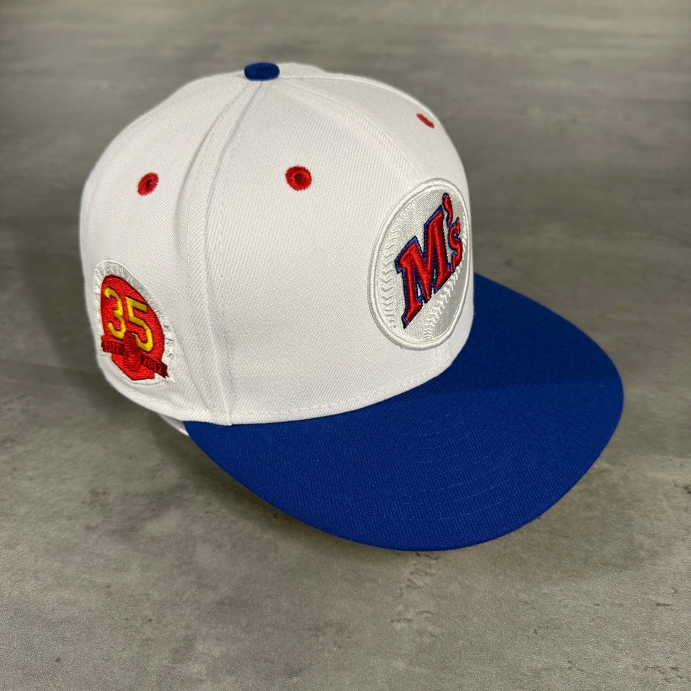 Seattle‎ Mariners Hat New Era Cap 7 1/8 Red White Blue Cooperstown Vintage Logo